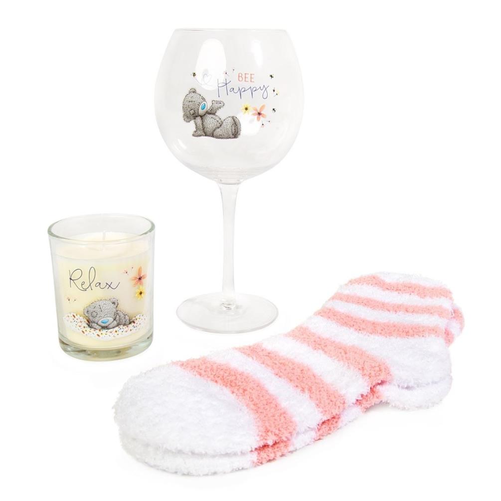Relax Gin Glass Socks & Candle Me to You Bear Gift Set Extra Image 2